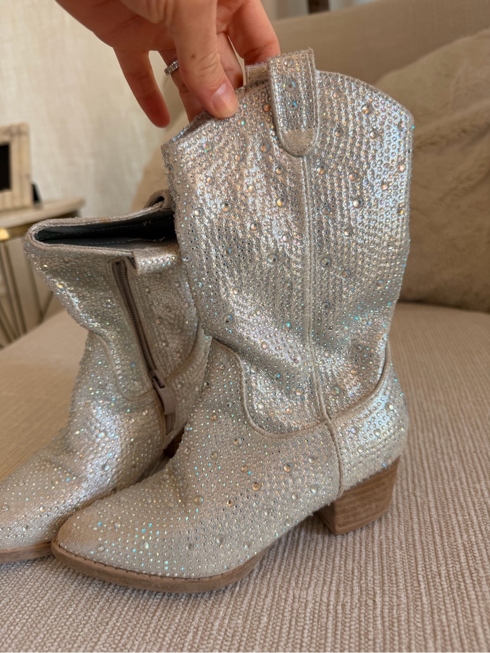 Forever rhinestone western girls pointed toe cowboy boots 11T - Picture 3 of 7